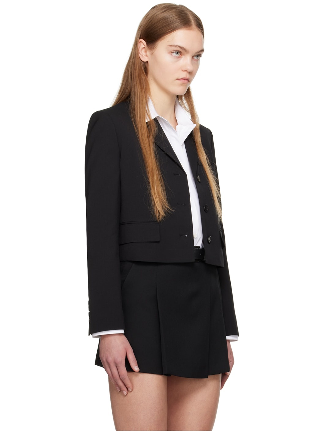 Black Cropped Blazer - 2