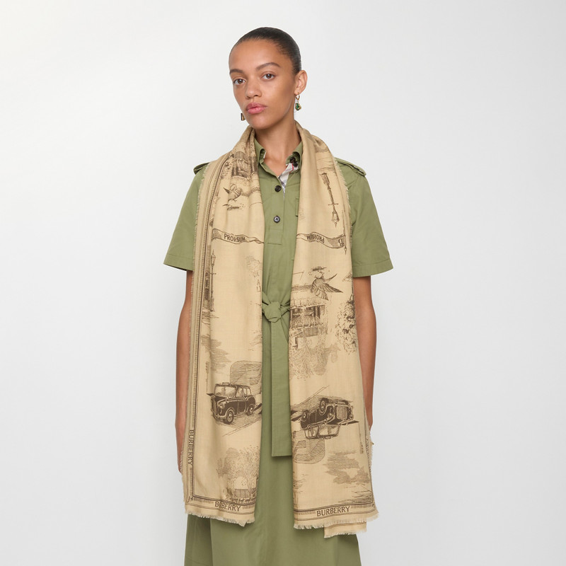 Burberry London Landmarks Wool Silk Scarf outlook