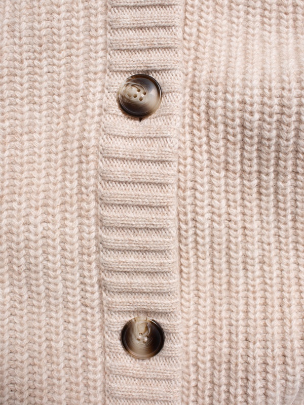 Kristina Rib Knit Cardigan Oat - 7
