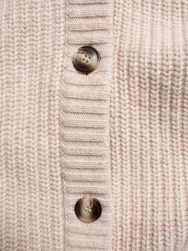 Kristina Rib Knit Cardigan Oat - 6