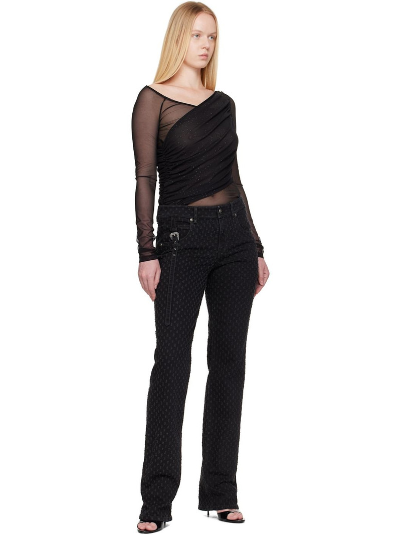 Black 'STR' Tulle Glitter Top 5