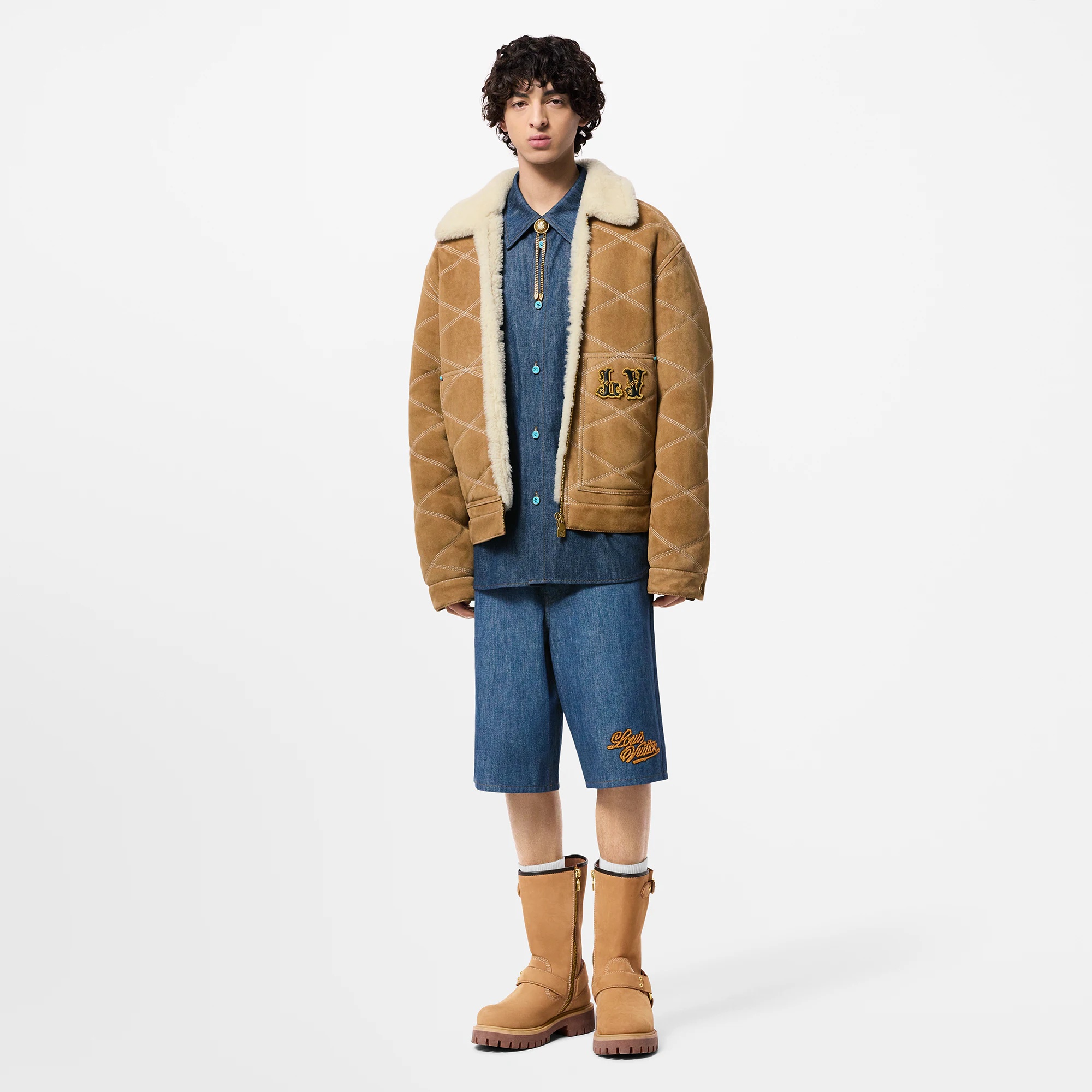 Embroidered Shearling Workwear Blouson - 4