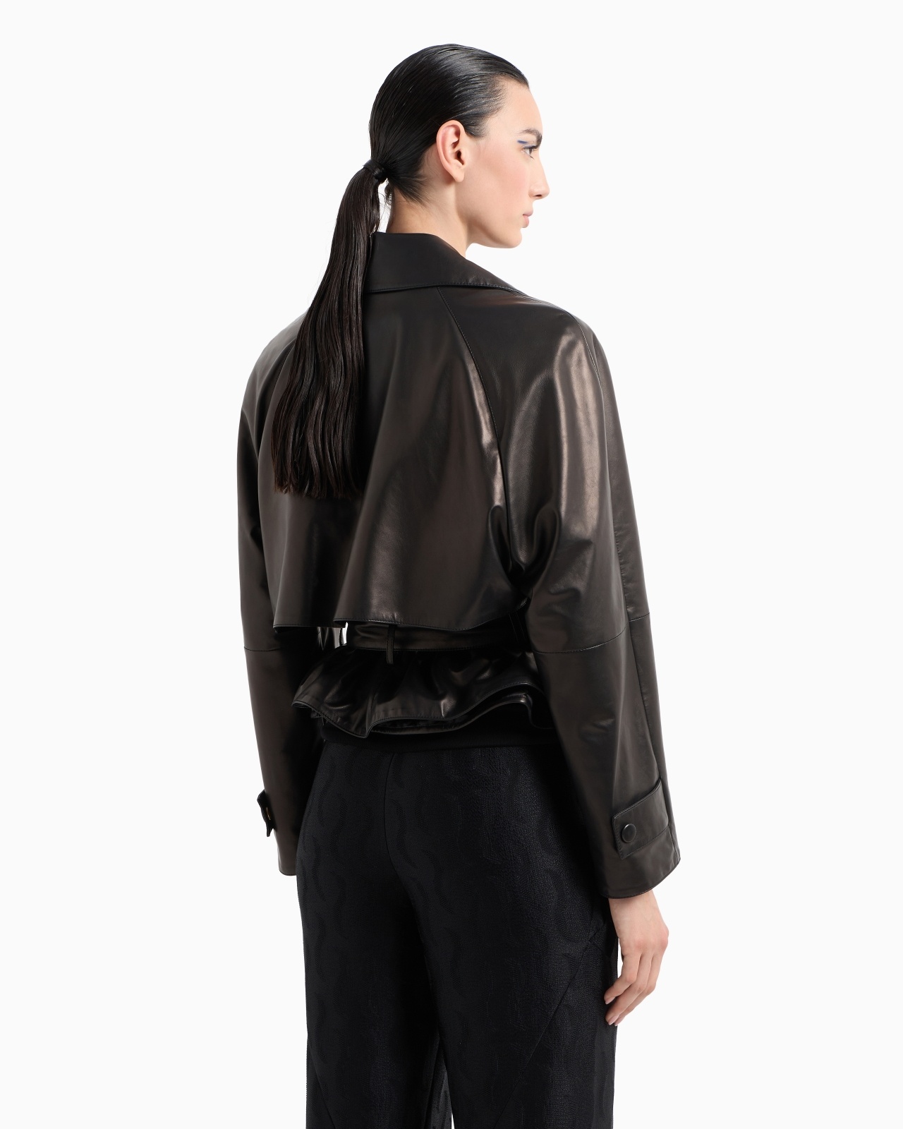 DOUBLE-BREASTED JACKET IN PLONGE NAPPA LEATHER - 3