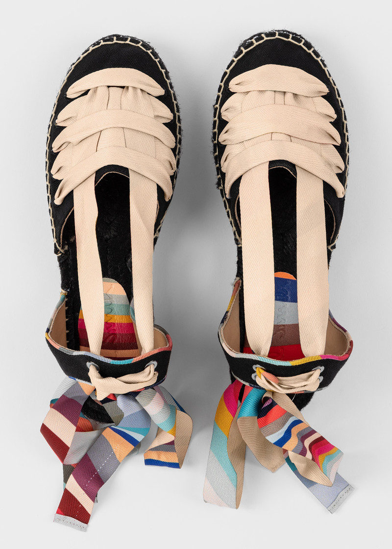 Paul Smith Women's Black 'Hickory' Tie Espadrilles outlook