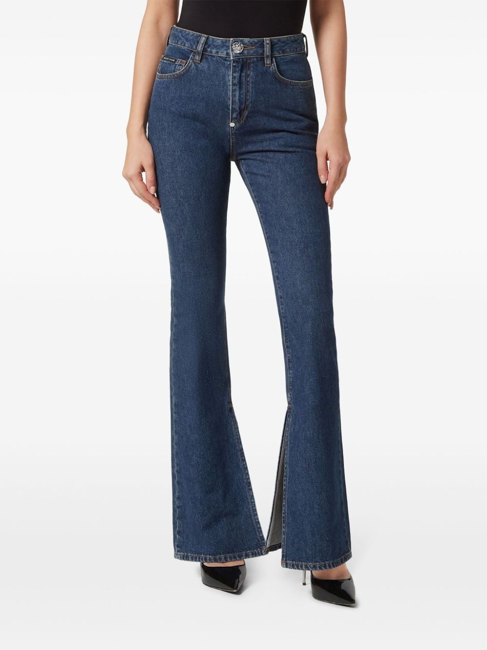 high-waisted flared jeans - 2