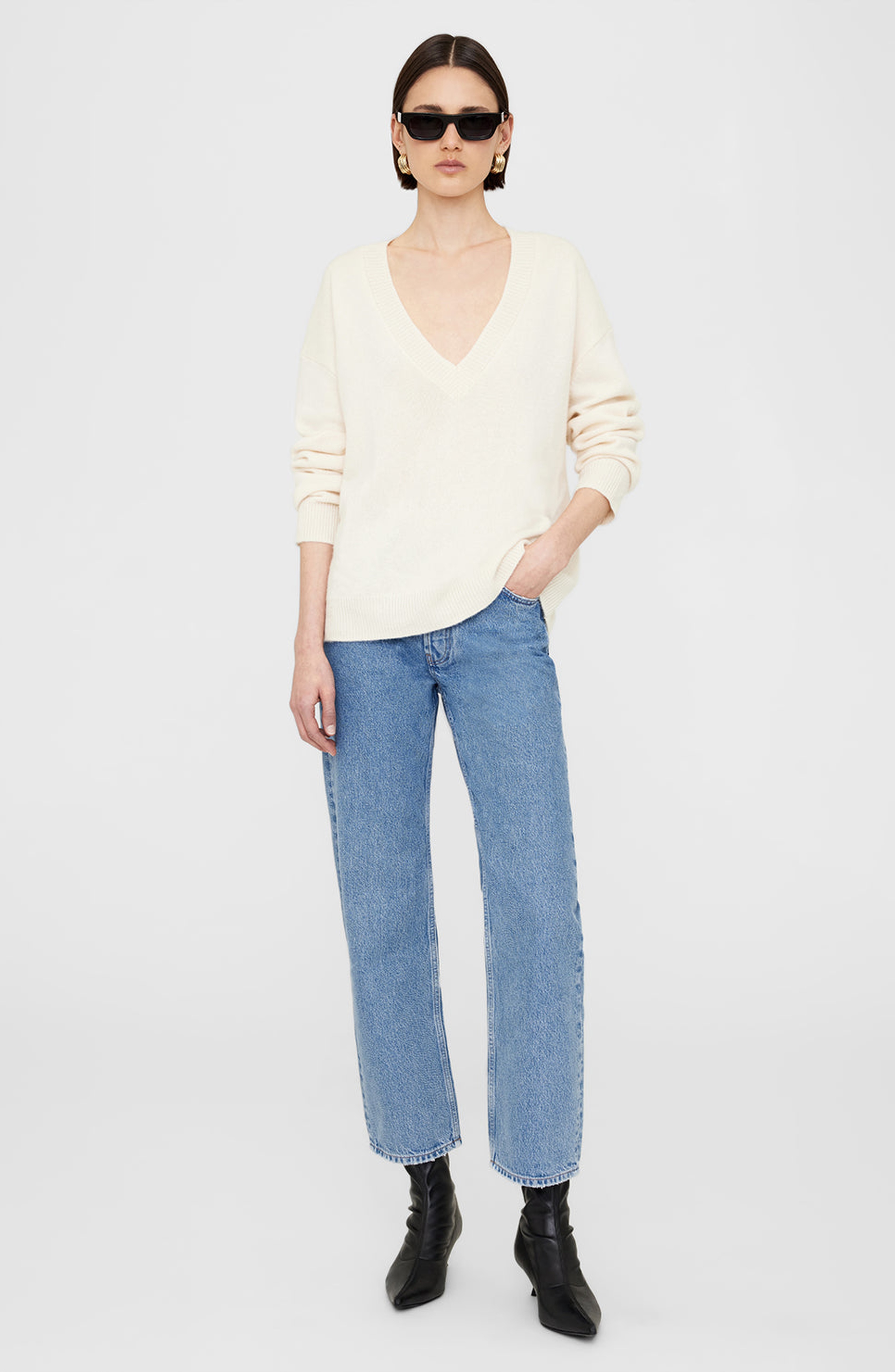 ANINE BING Lee Sweater in Cream at Nordstrom - 1
