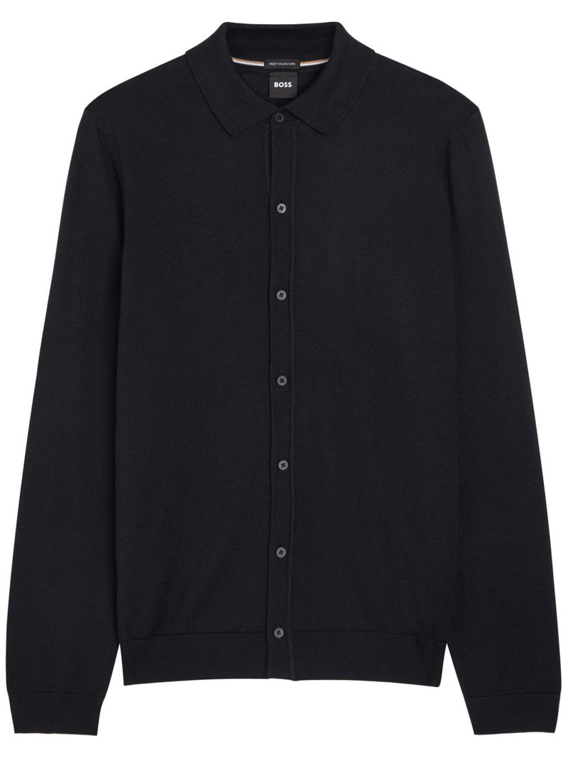 BOSS Helbert buttoned knitted shirt outlook