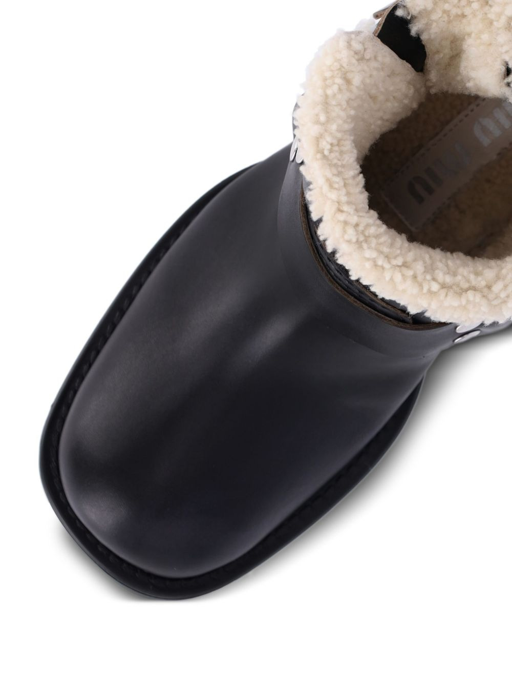 50mm shearling biker boots - 5