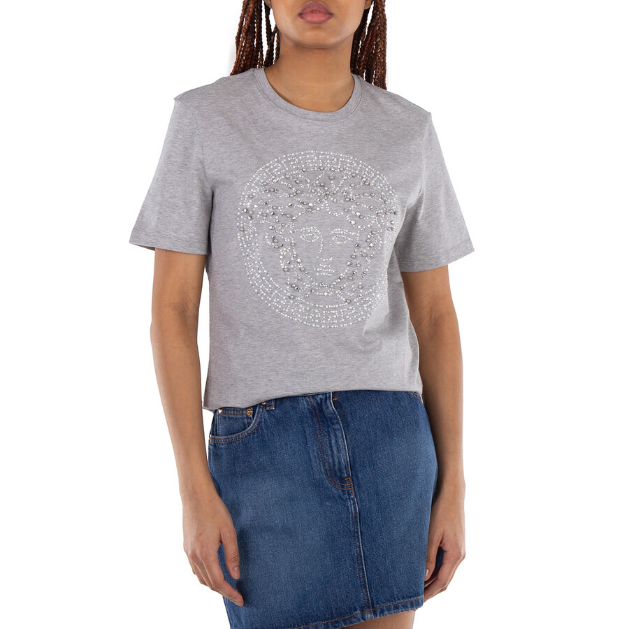 Versace Crystal Medusa Embellished T-Shirt - 3