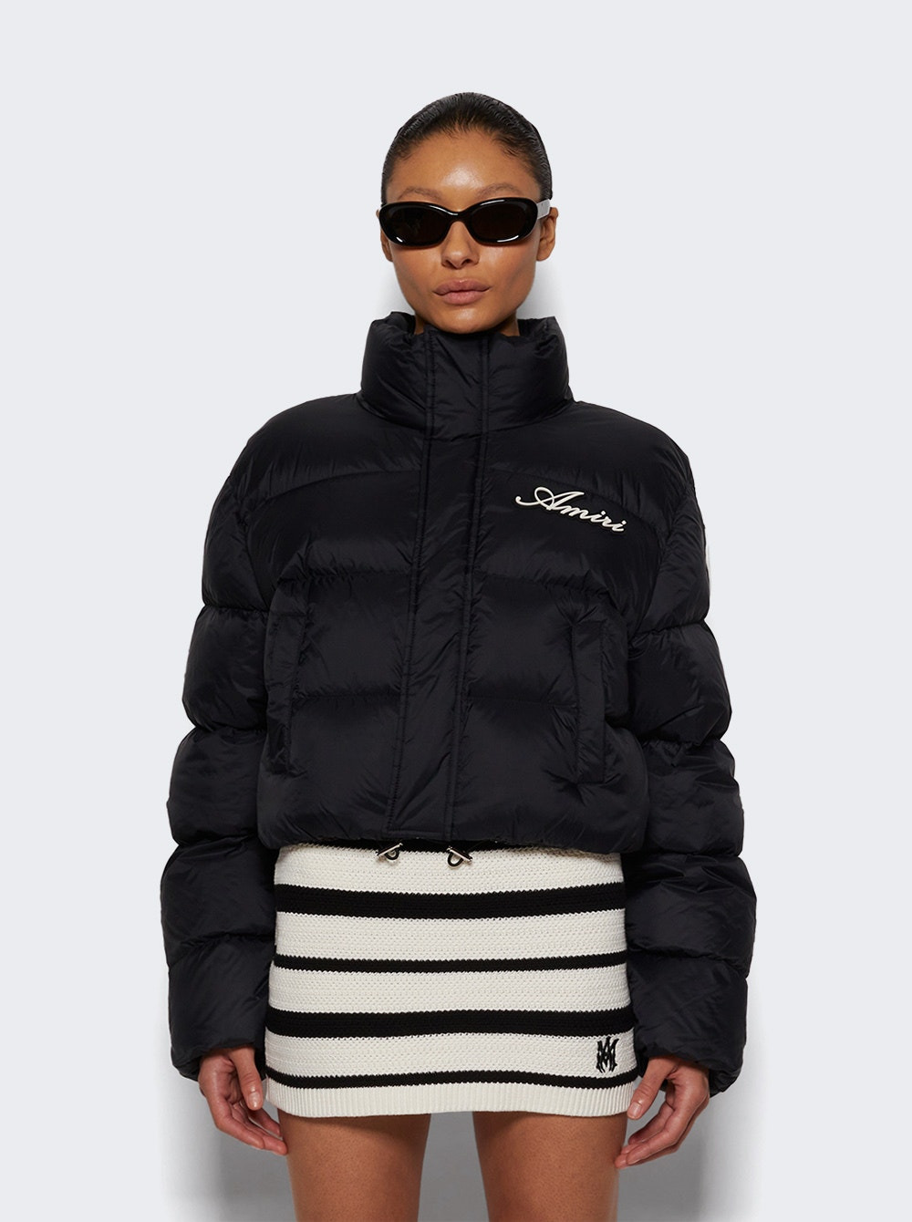 Bones Cropped Down Jacket Black - 3