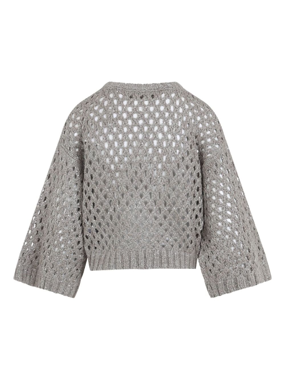 open-knit short-sleeve sweater - 2