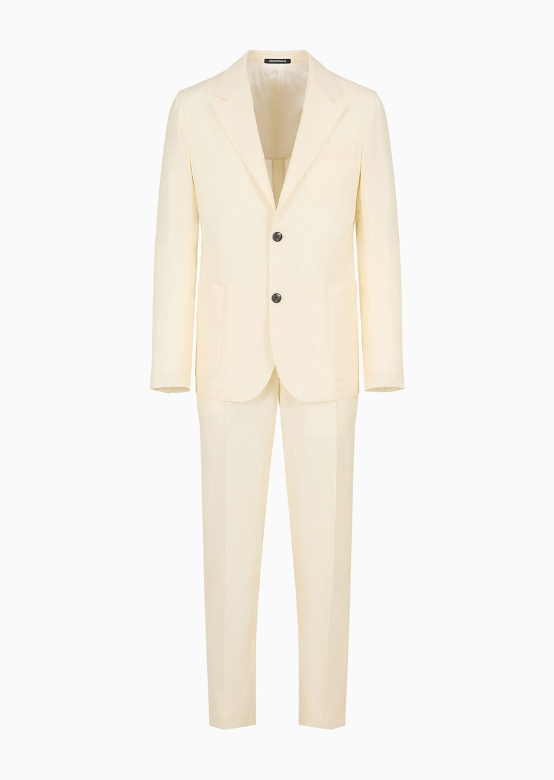 Single-breasted suit in an ultra-light tropical virgin wool and linen-blend fabric 1