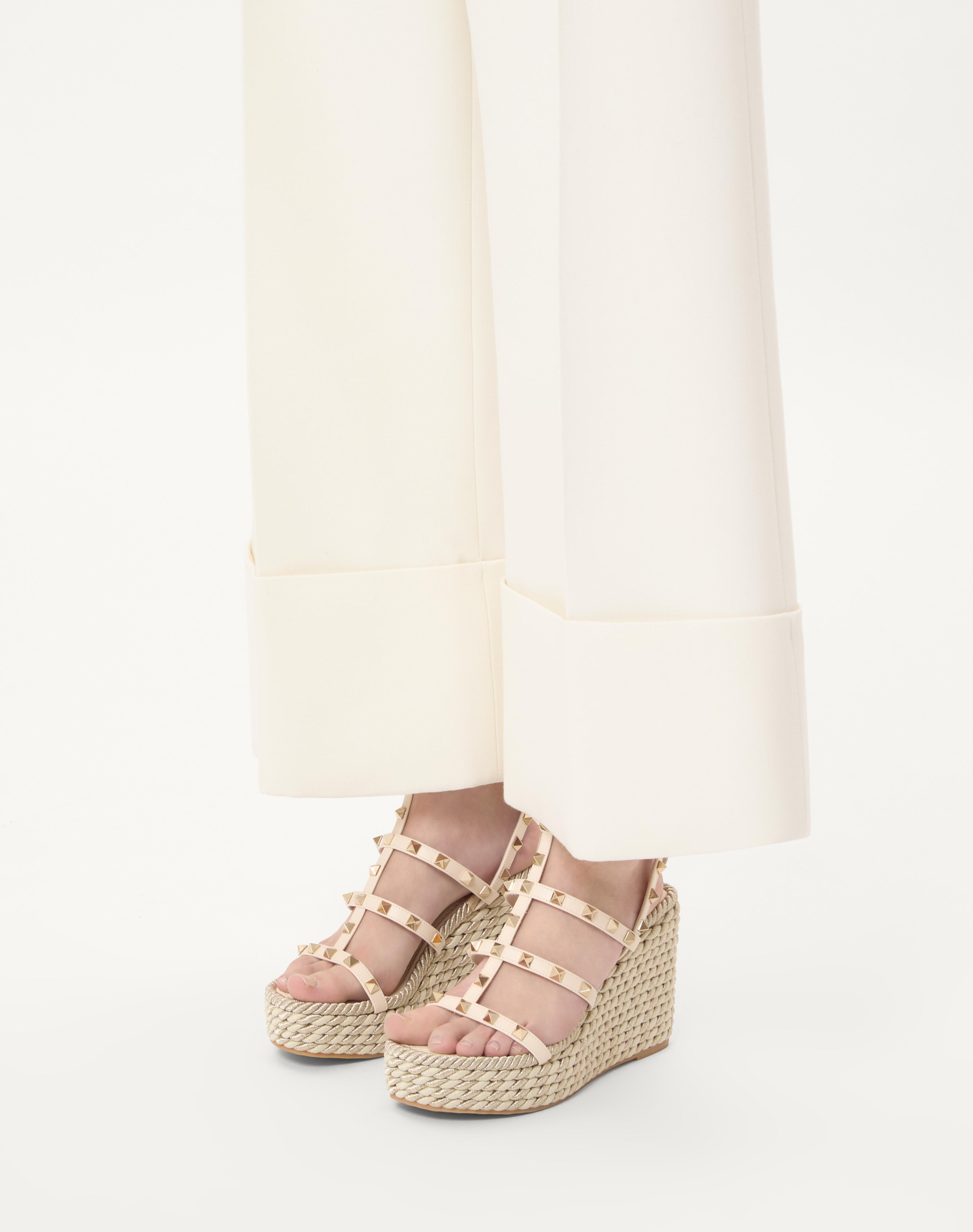 ROCKSTUD CALFSKIN WEDGE SANDAL WITH STRAPS 95 MM - 2