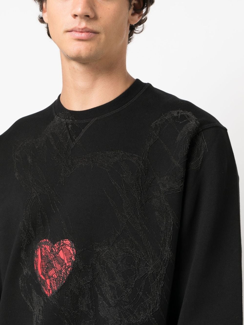 skull-print cotton sweatshirt - 5