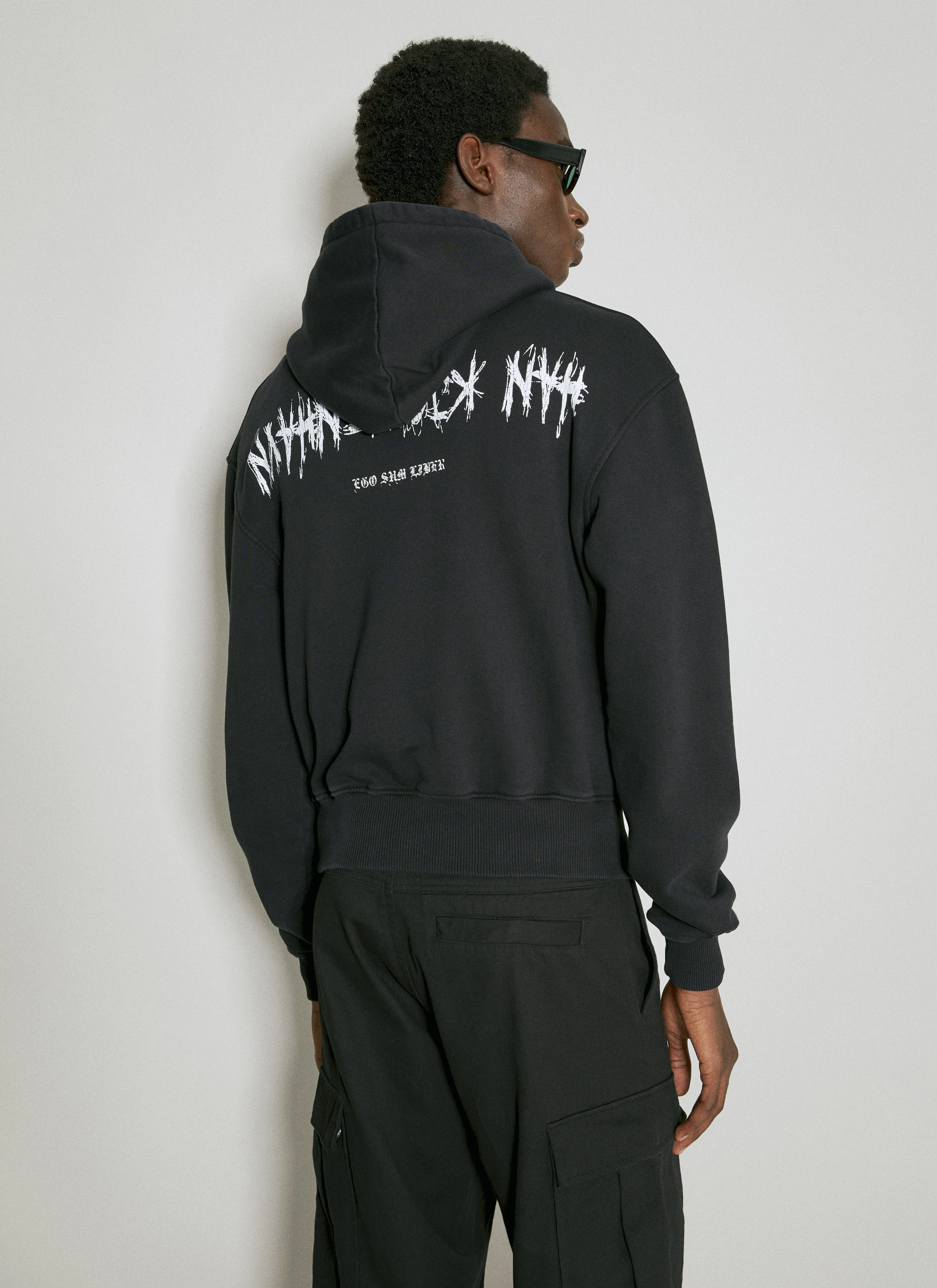 Upside Down Cropped Hooded Sweatshirt - 1