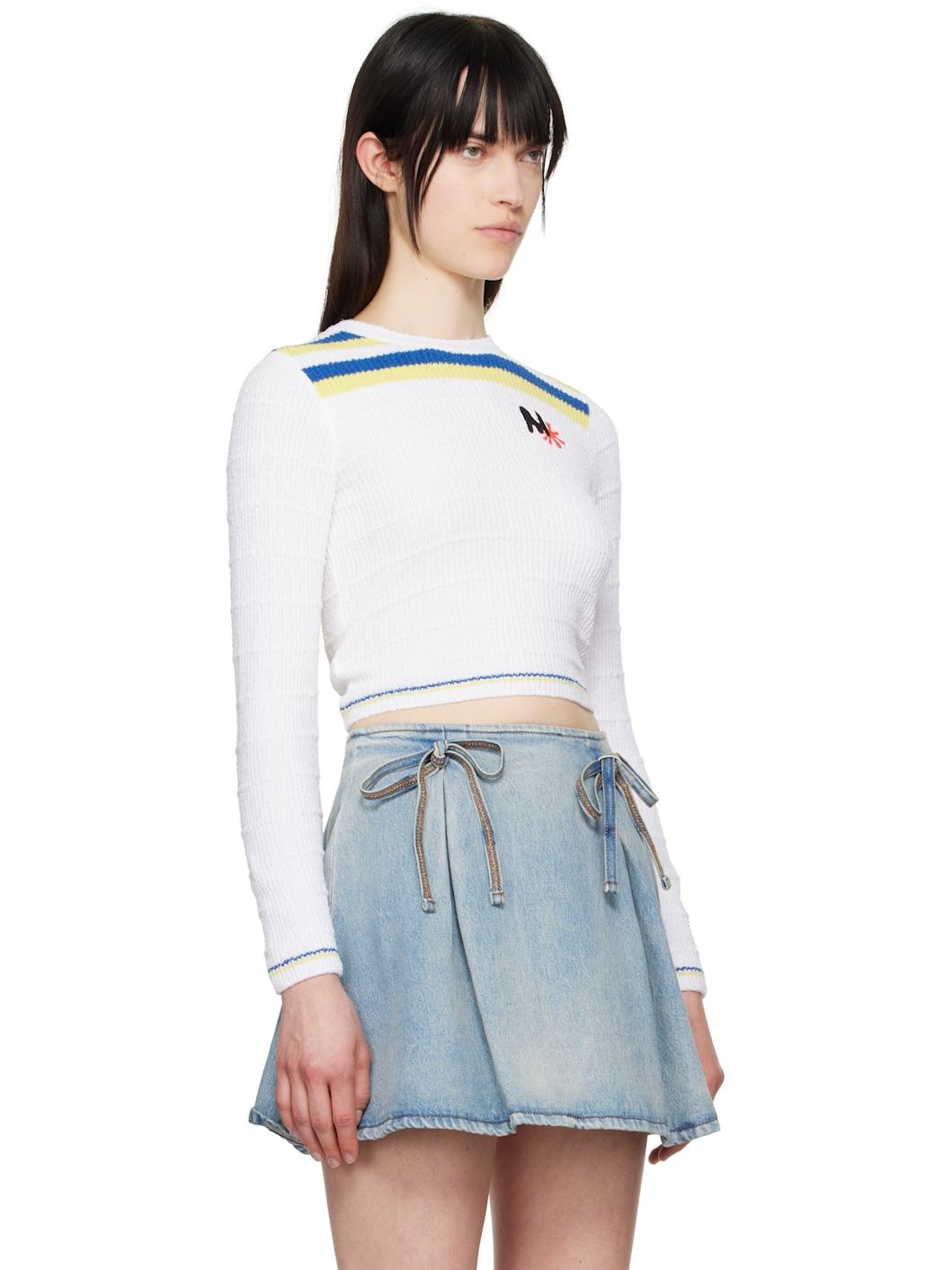 White Embroidered Logo Sweater - 2