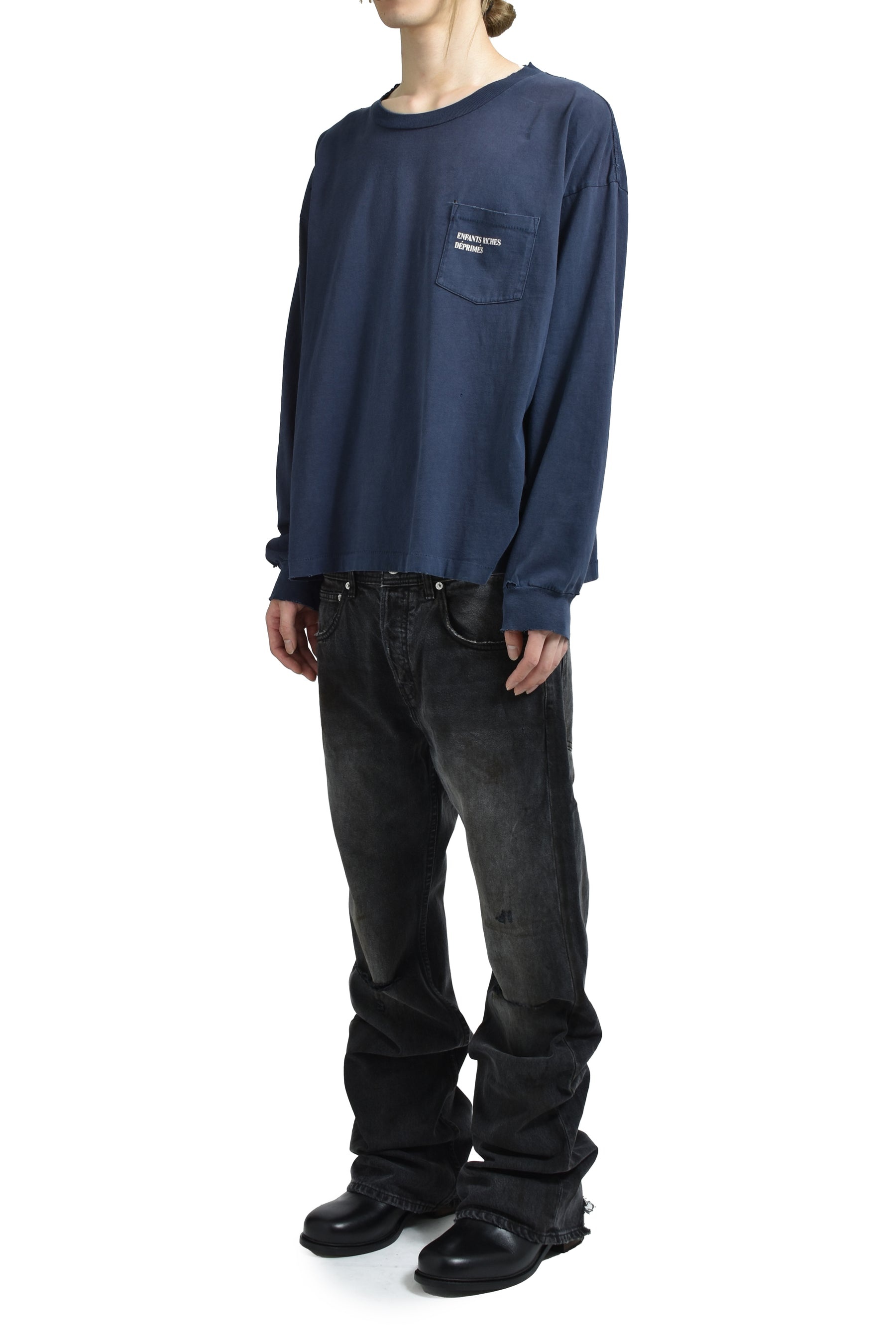 CLASSIC LOGO LS T-SHIRT / FADED MIDNIGHT - 4