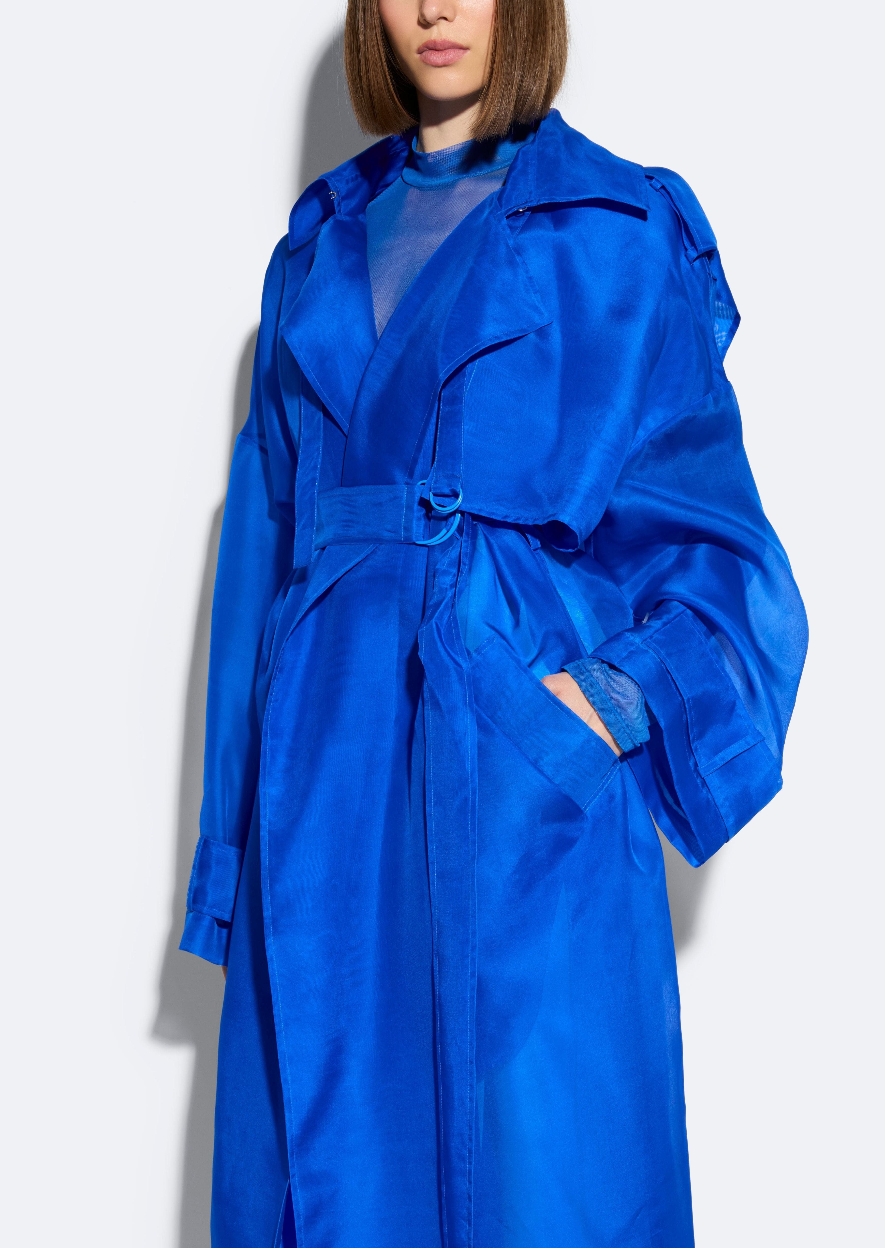 Organza Double Breasted Trench - 4