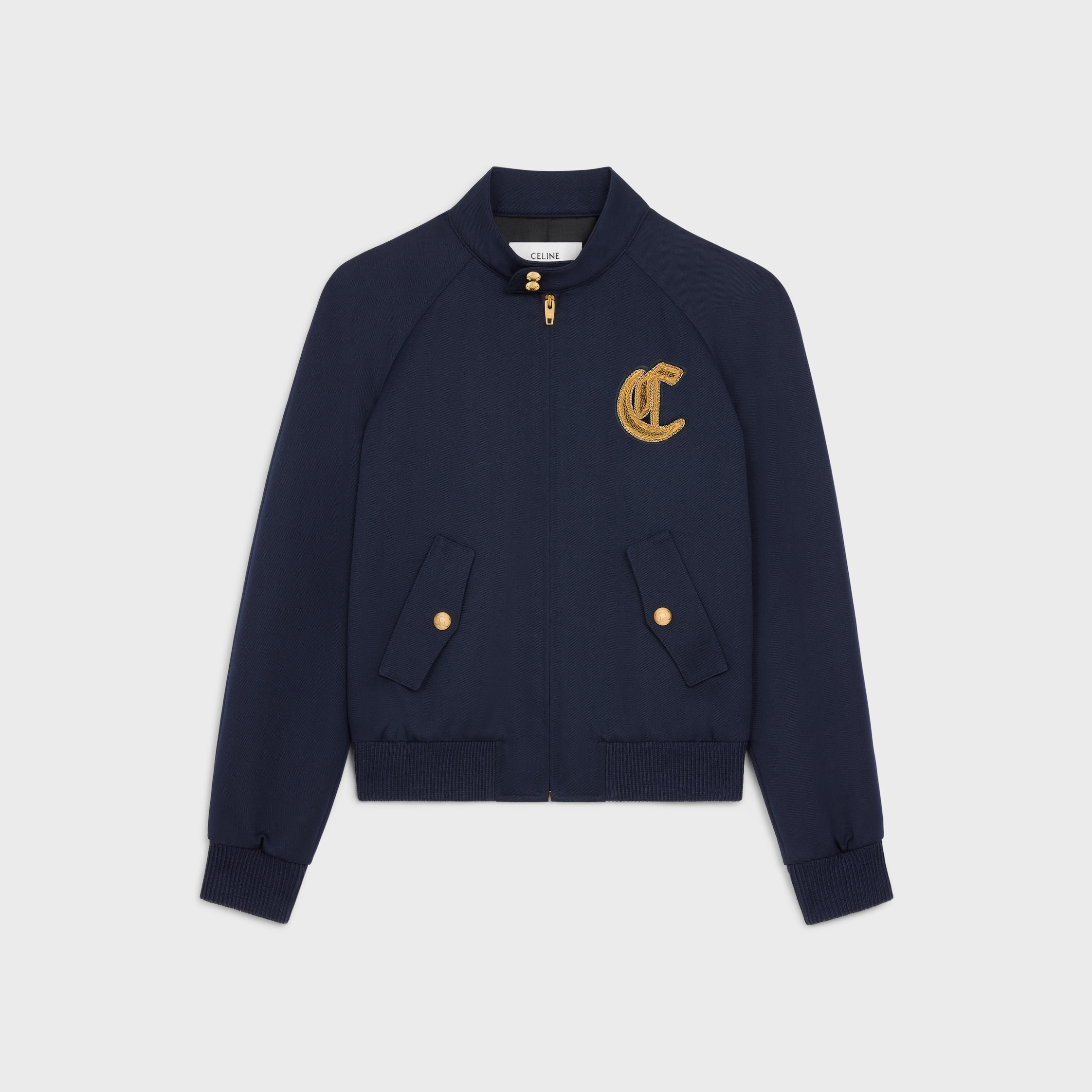 blouson jacket in diagonal wool - 1