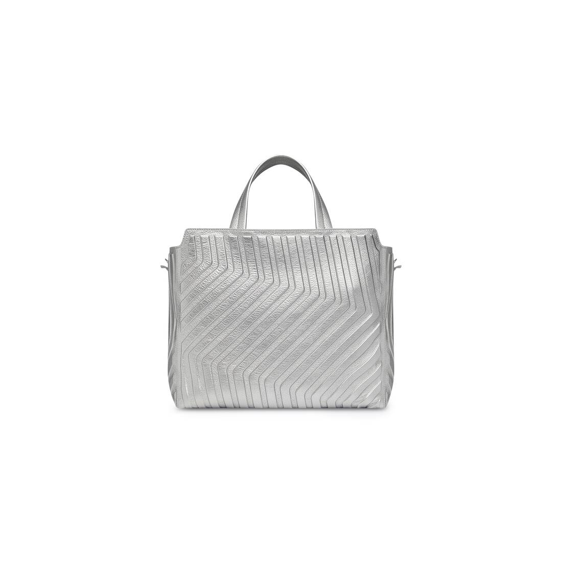 car medium east-west tote bag with strap metallized - 4