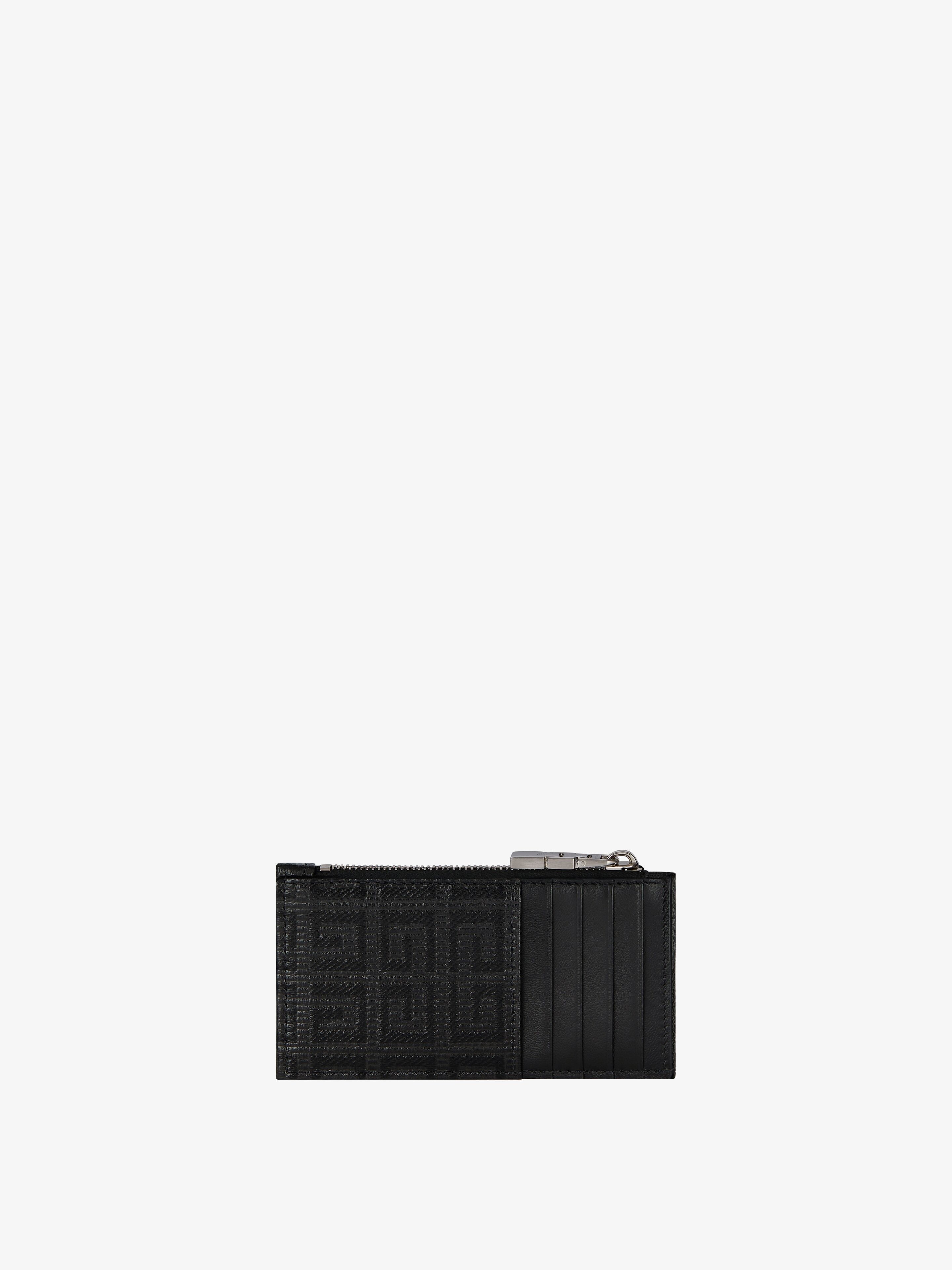ZIPPED CARD HOLDER IN 4G COATED CANVAS AND LEATHER - 3