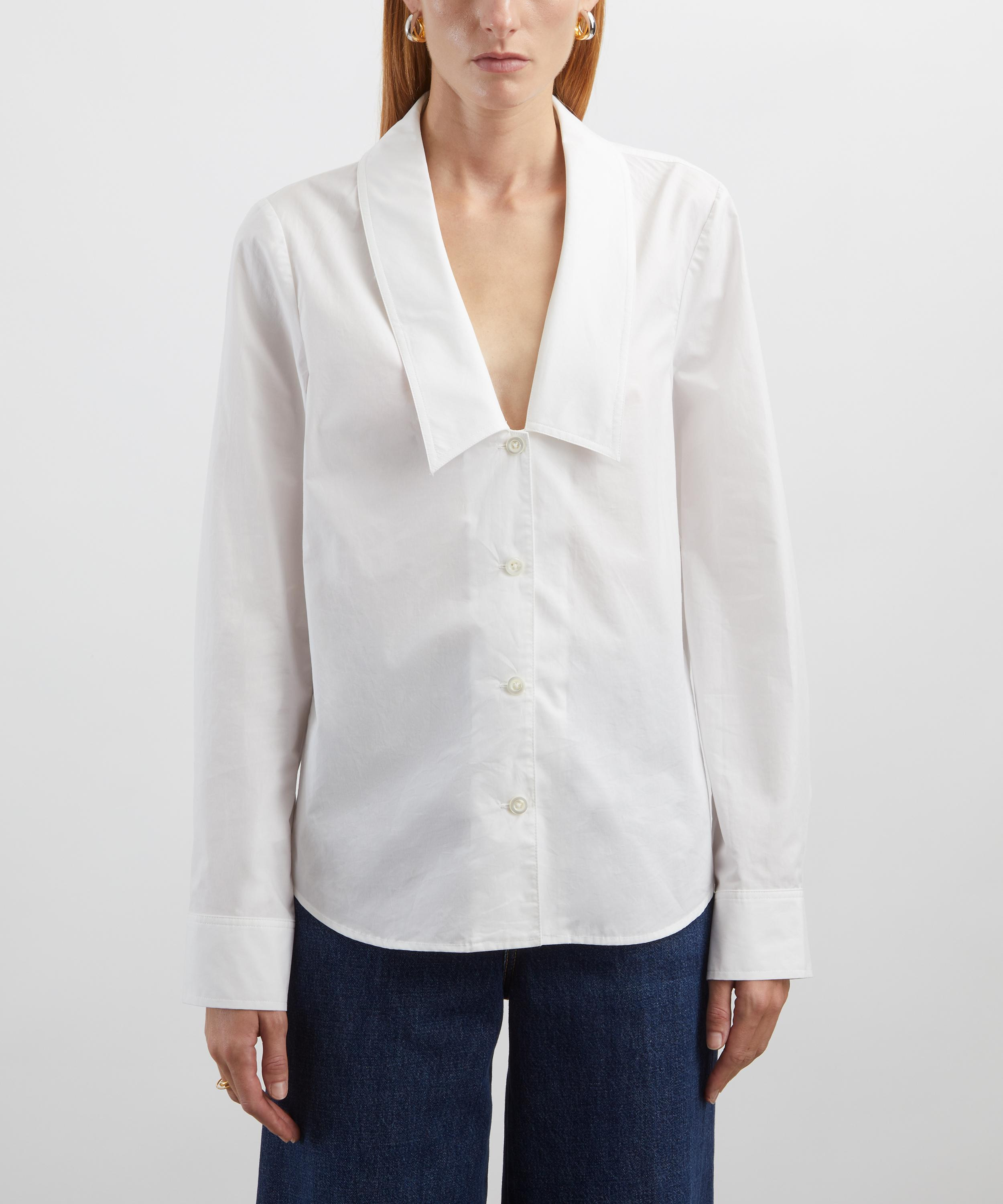 Low Collar Cotton Shirt - 3