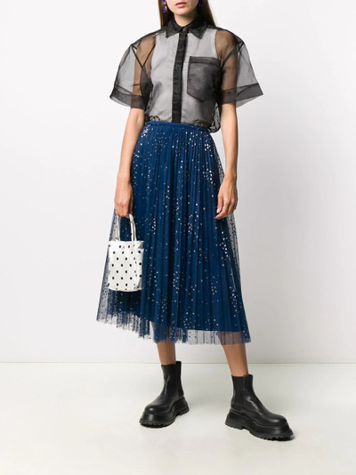 REDValentino glitter detail pleated skirt outlook