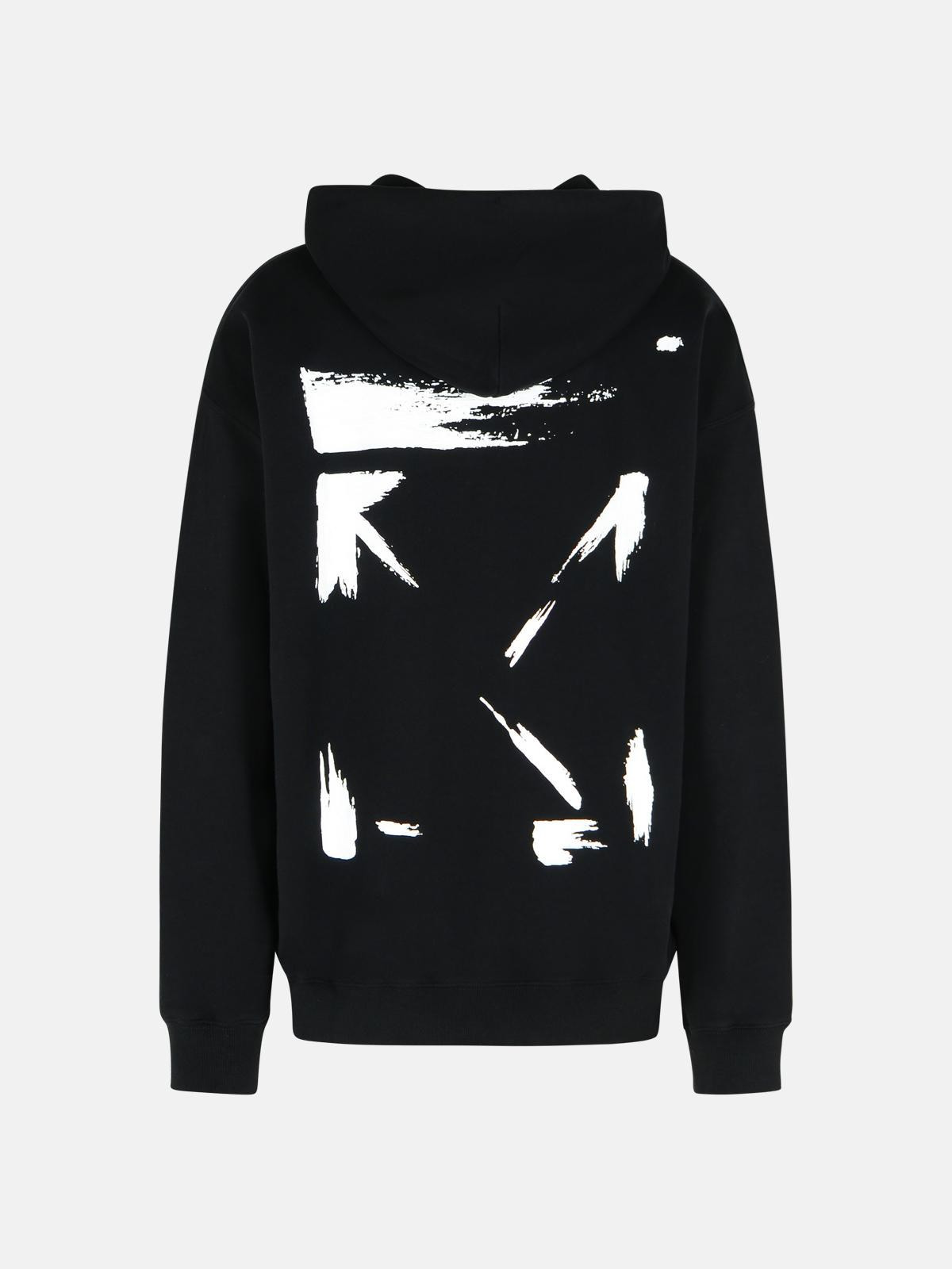 'BRUSH ARROW' BLACK COTTON SWEATSHIRT - 3