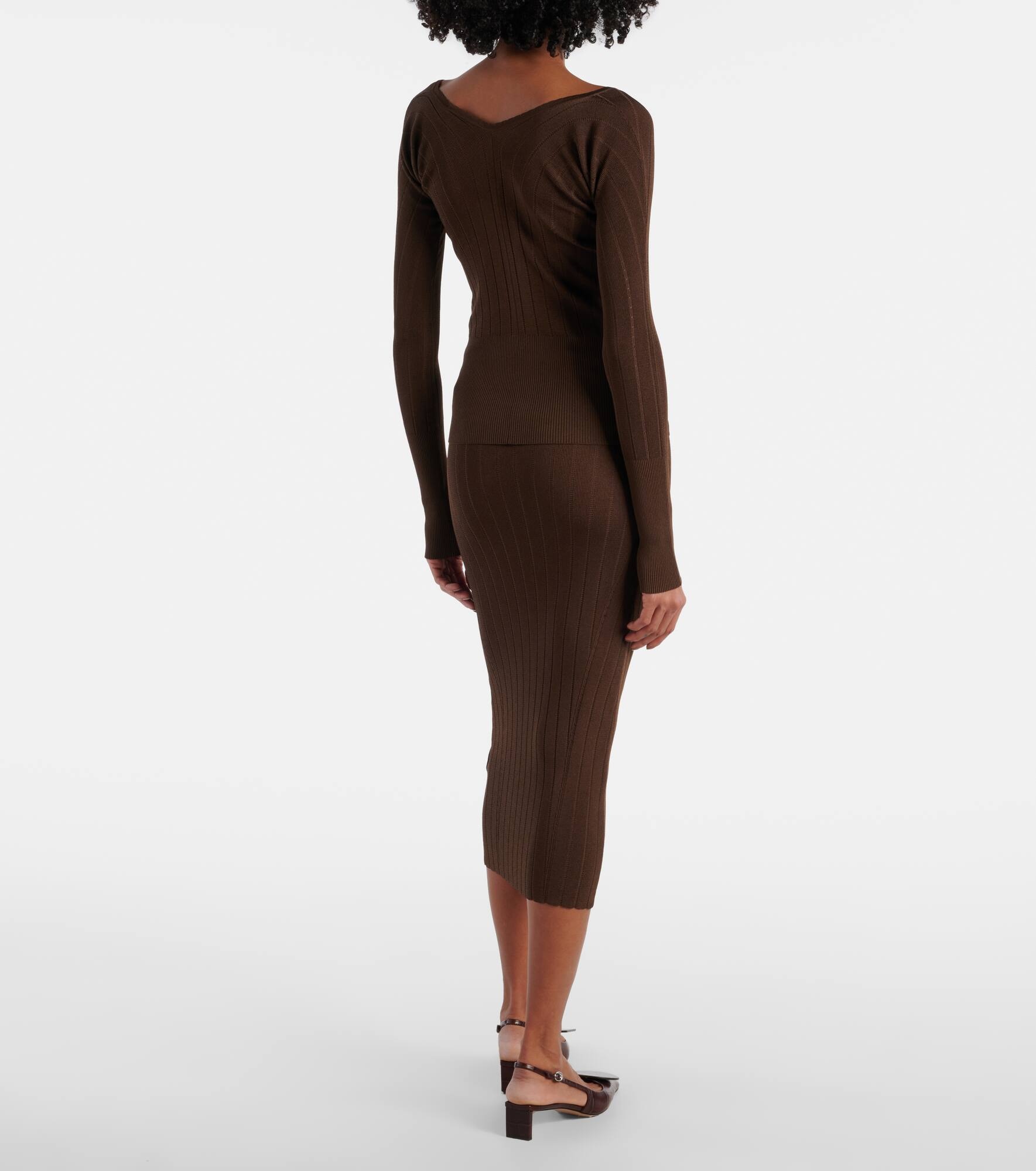 Pralù logo ribbed-knit top - 3