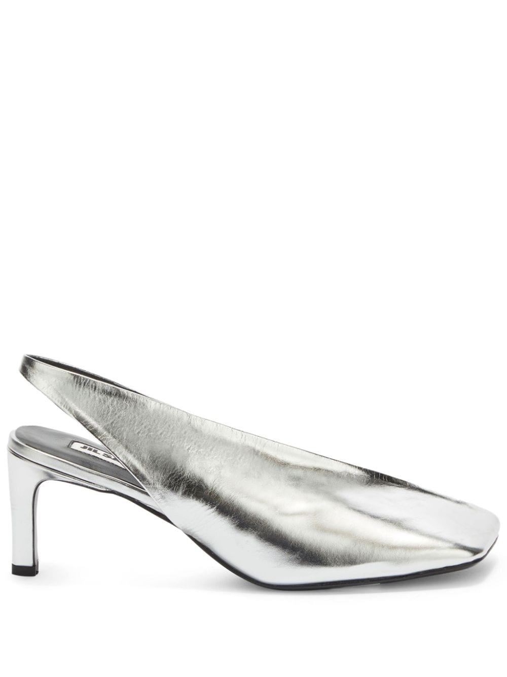 70mm square-toe leather pumps - 1
