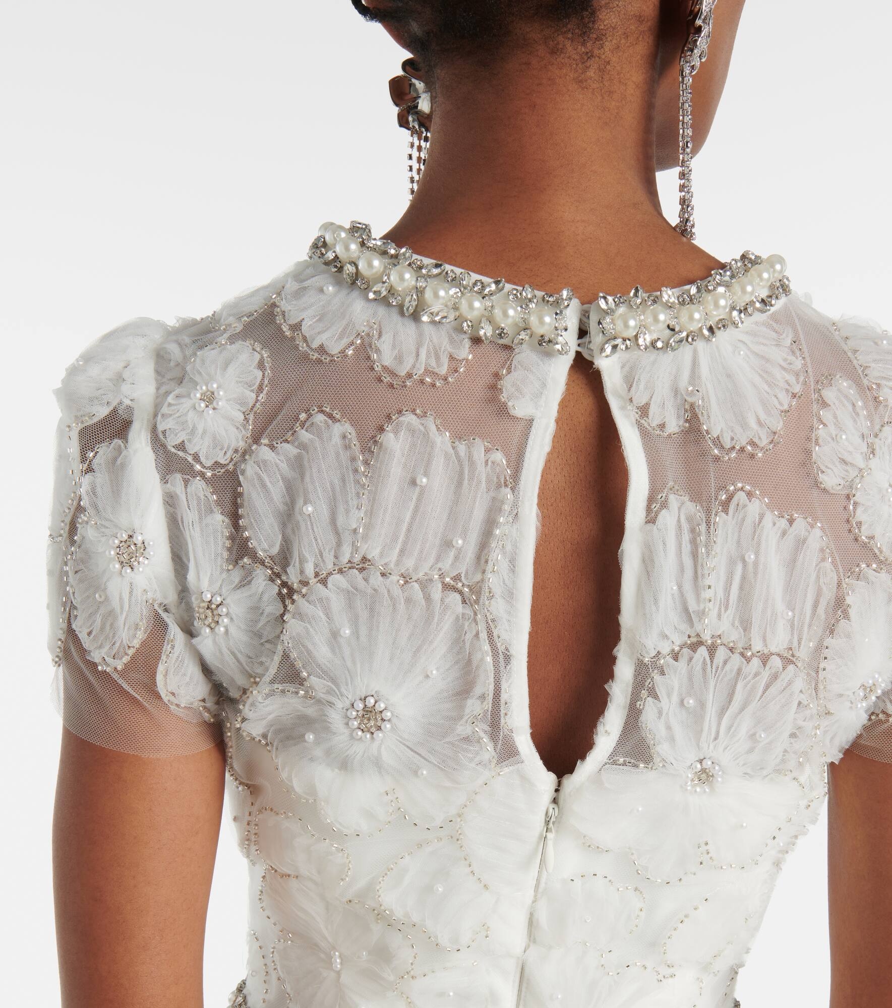 Bridal beaded tulle midi dress - 5