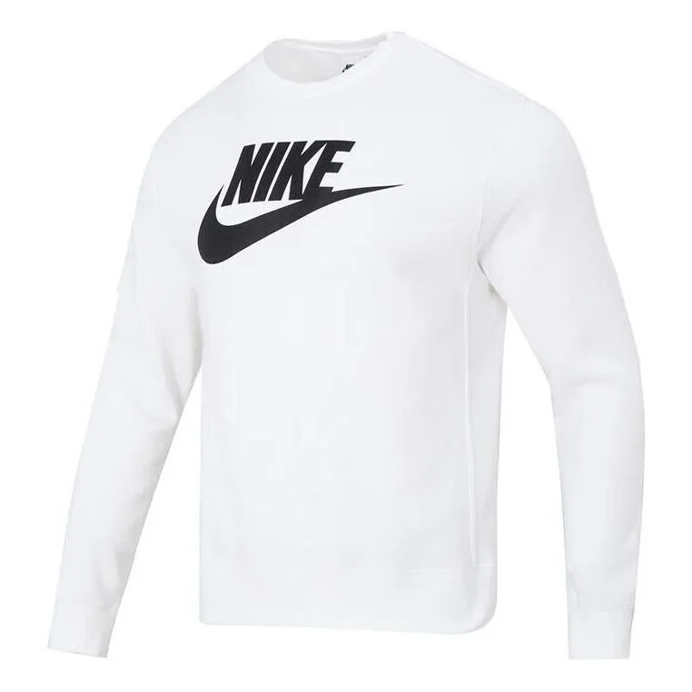 Nike Logo Sweatshirt 'White Black' DQ4913-100 - 1