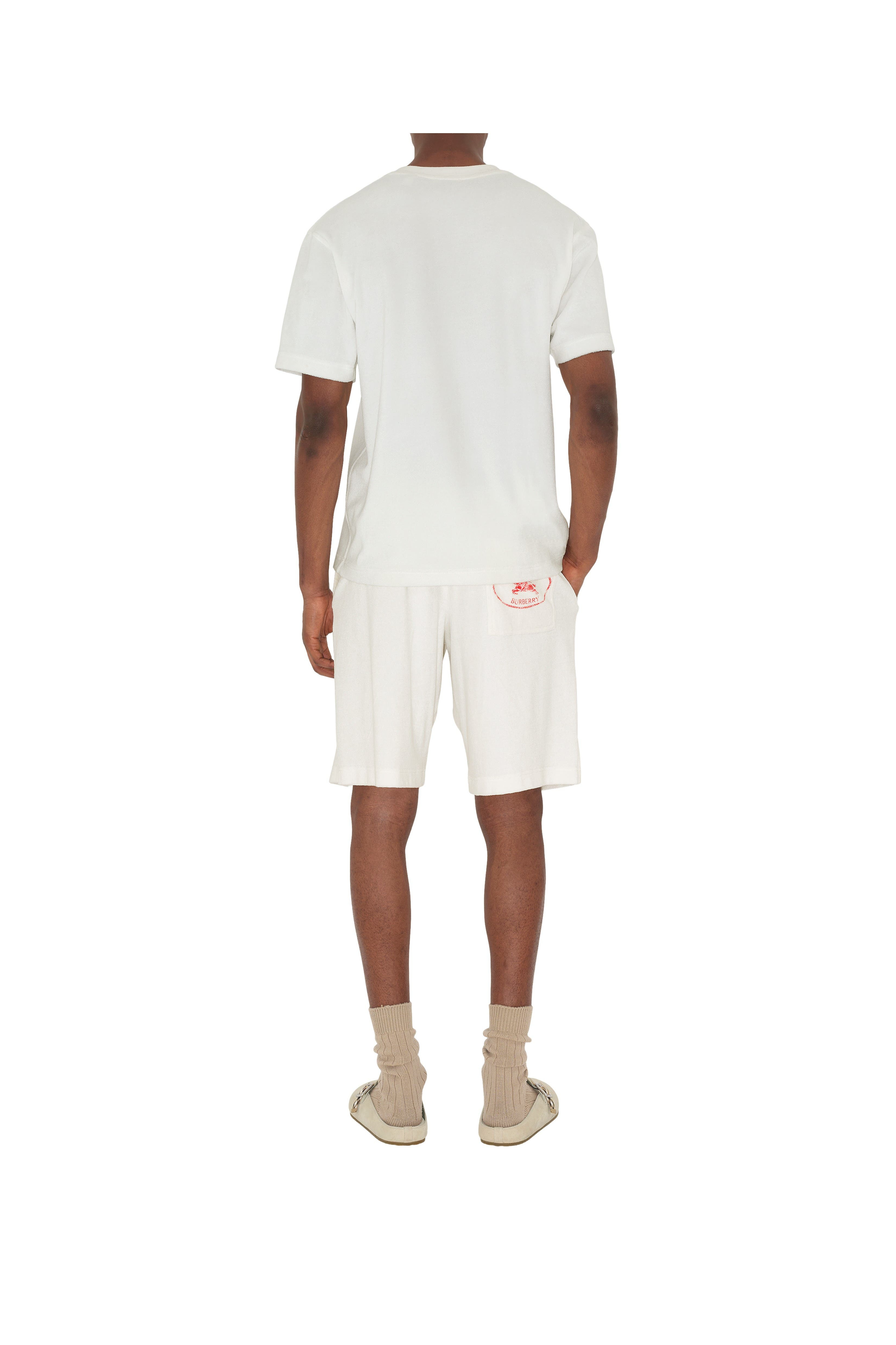 burberry Knight Stamp Towelling T-shirt in Chalk White at Nordstrom - 4