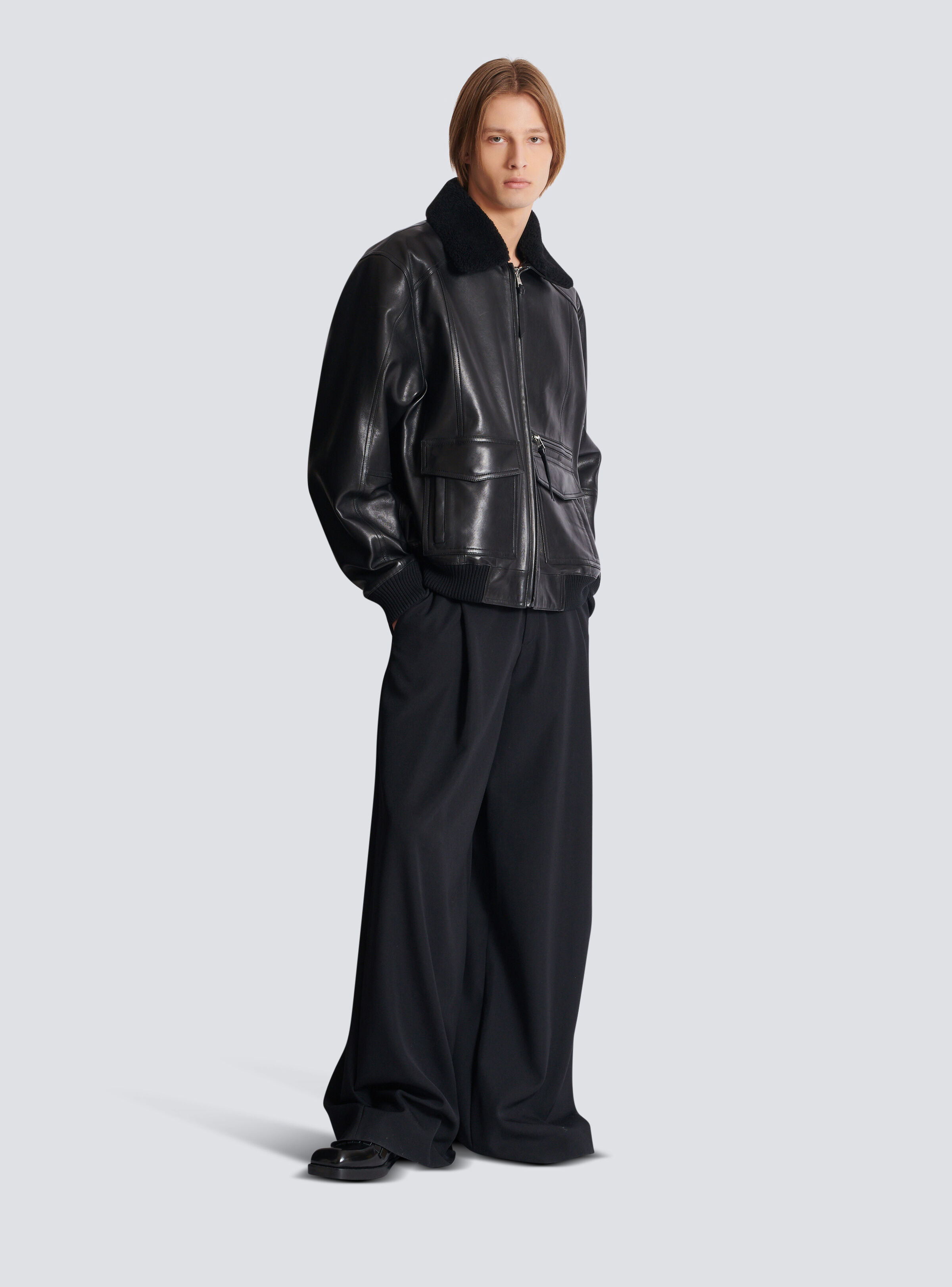 Lambskin aviator bomber jacket - 3