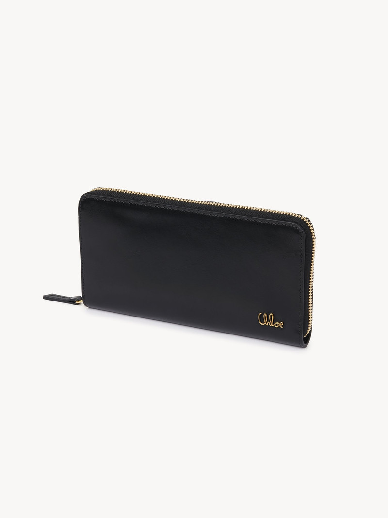 CHLOÉ ICONIC ZIPPED LONG WALLET IN SHINY LEATHER 2
