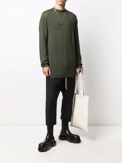 Rick Owens drawstring-fastening drop-crotch trousers outlook