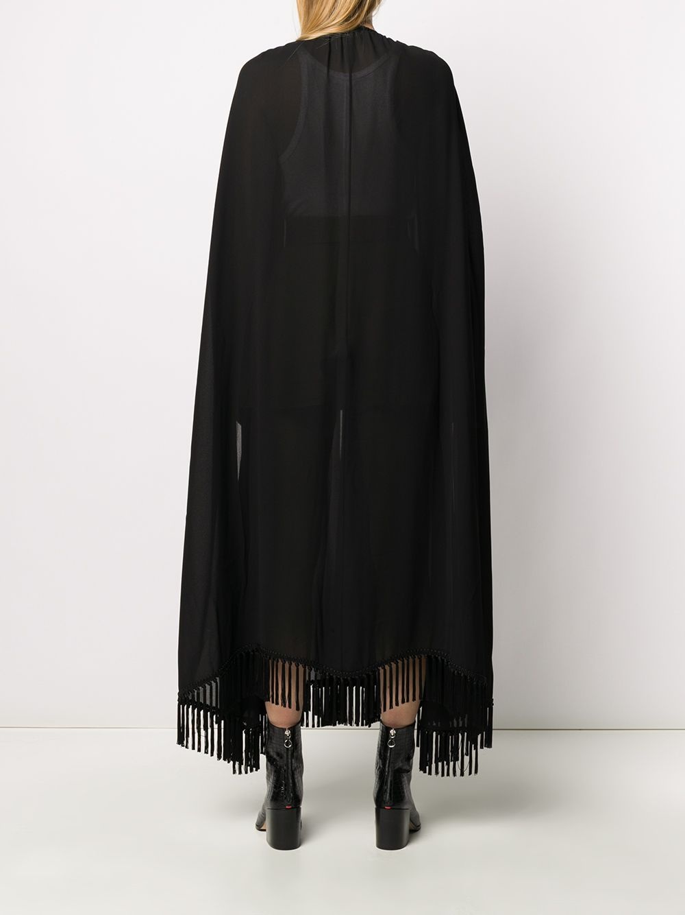 decorative tassels crêpe cape - 4