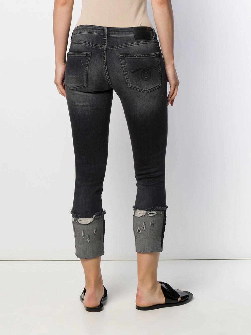 cropped and distressed skinny fit jeans - 4