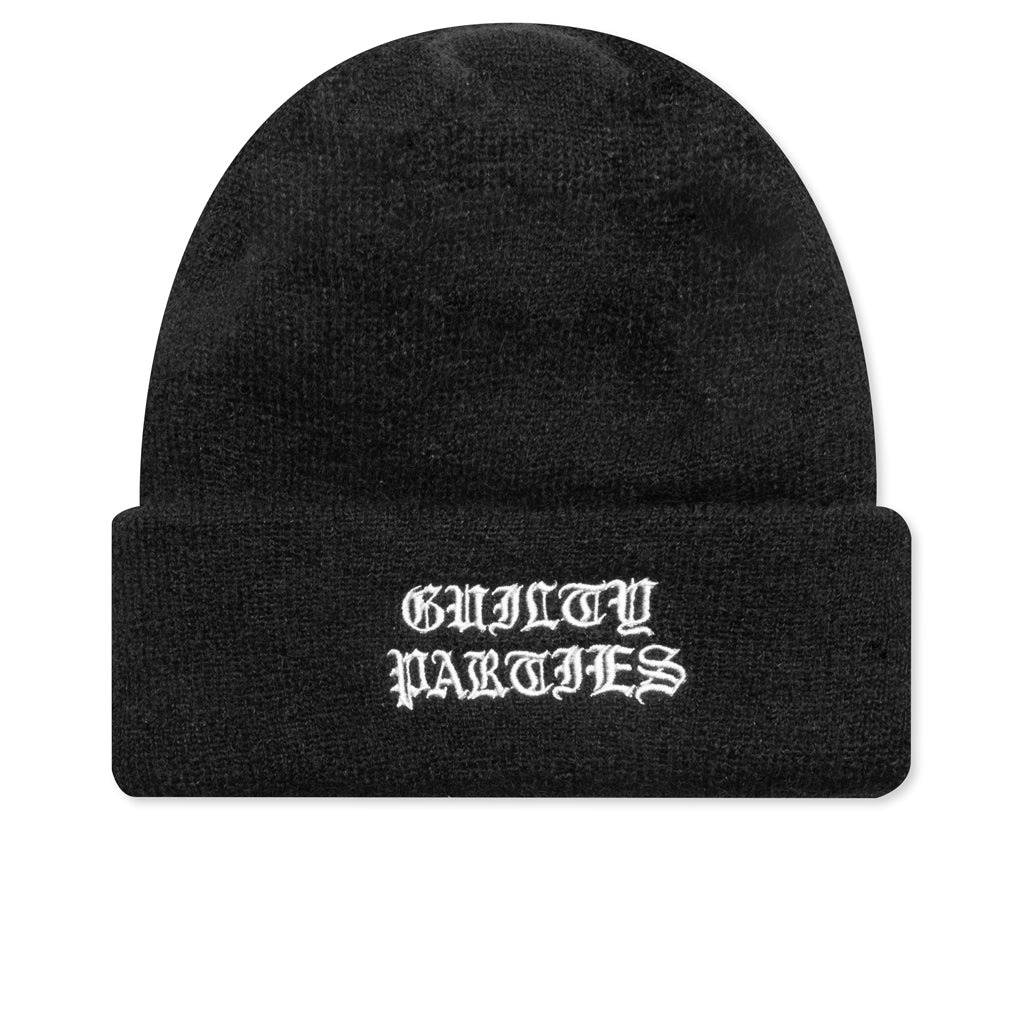 MOHAIR KNIT WATCH CAP - BLACK - 1
