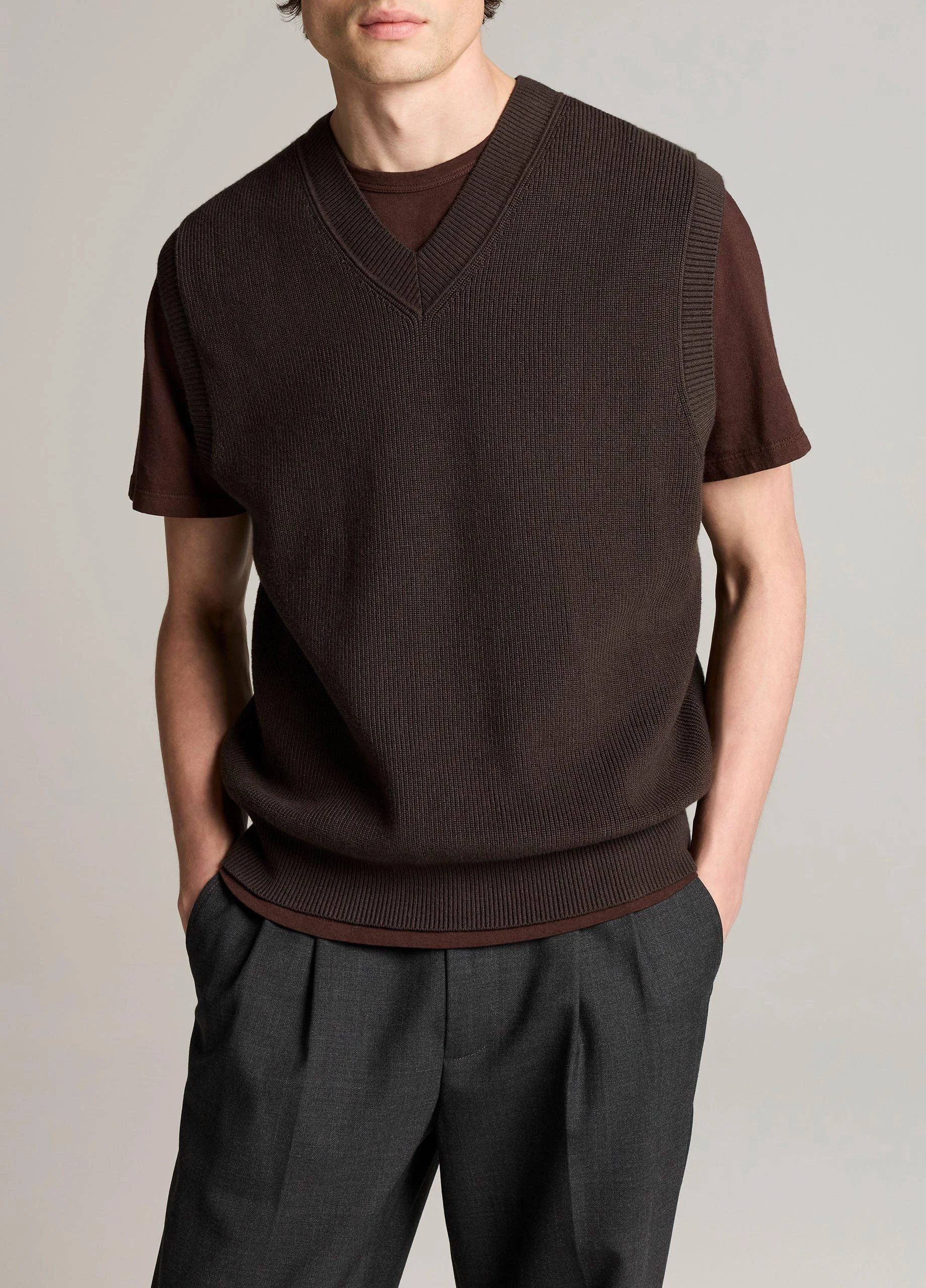 Heirloom Shaker Cotton-Cashmere Sweater Vest - 1