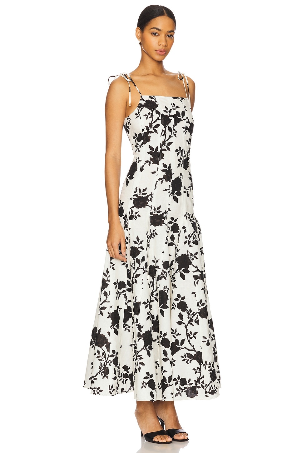 Floral Print Linen Maxi Dress - 2