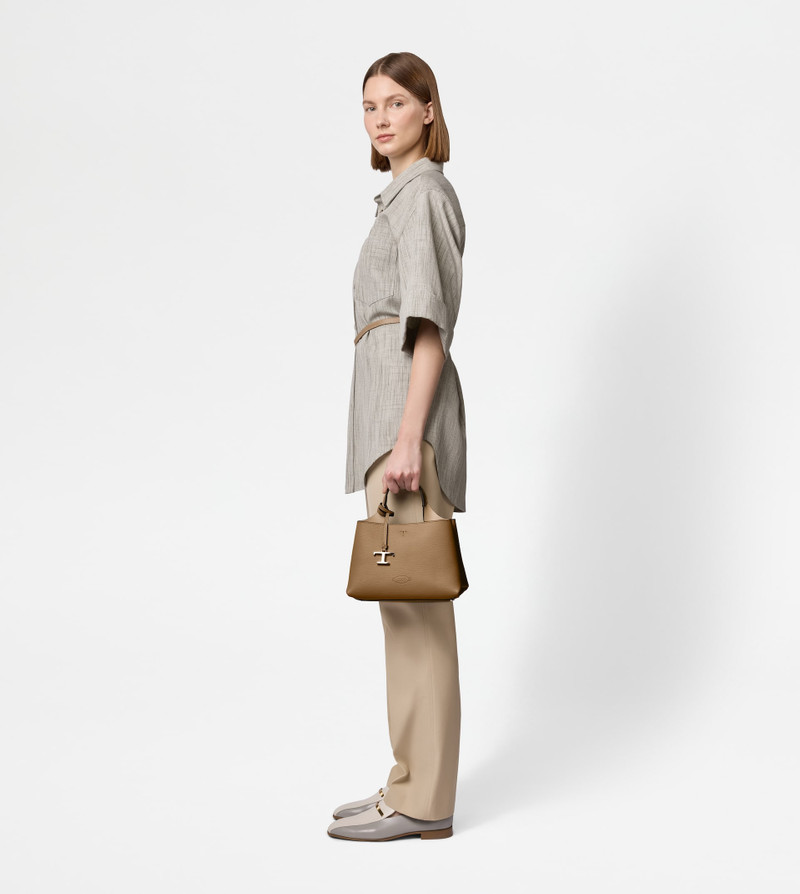 BAG IN LEATHER MICRO - BROWN, NATURAL 8