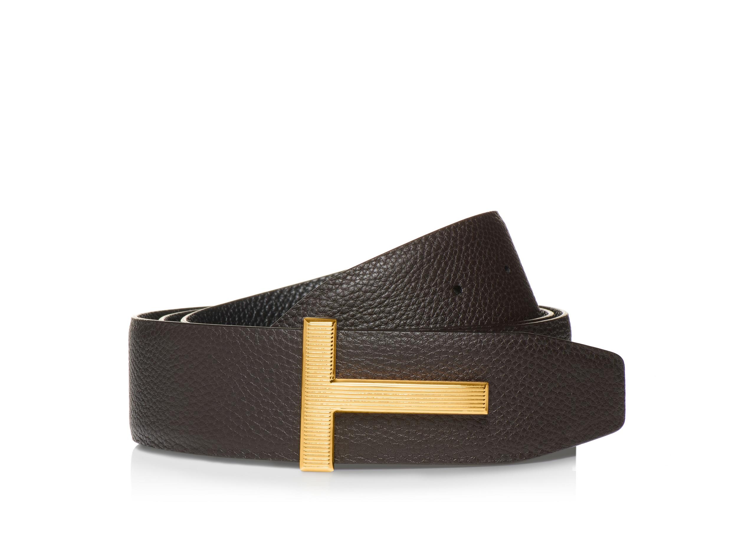 SOFT GRAIN LEATHER RIDGE T BELT - 1