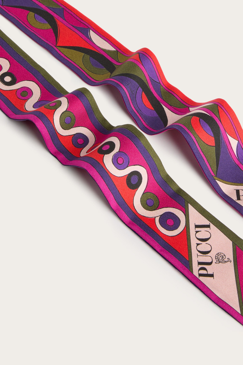 IRIDE AND ROMBI PRINT SILK TWILL SCARF 3