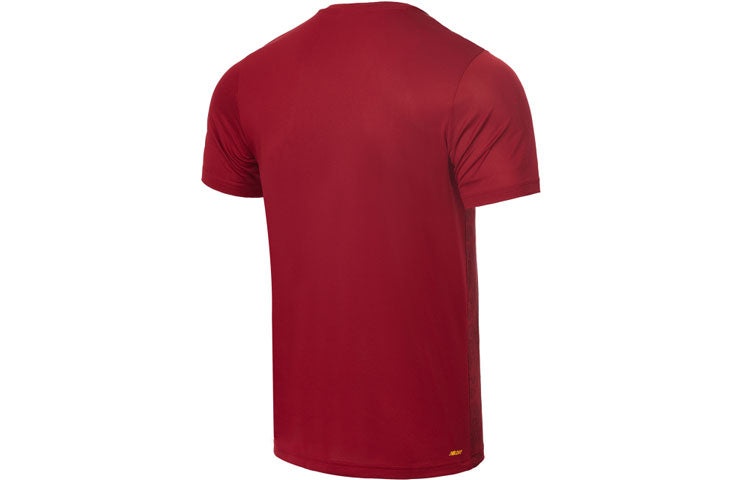 New Balance Men's New Balance As Roma Logo Printing Training Sports Round Neck Short Sleeve Red MT23 - 2