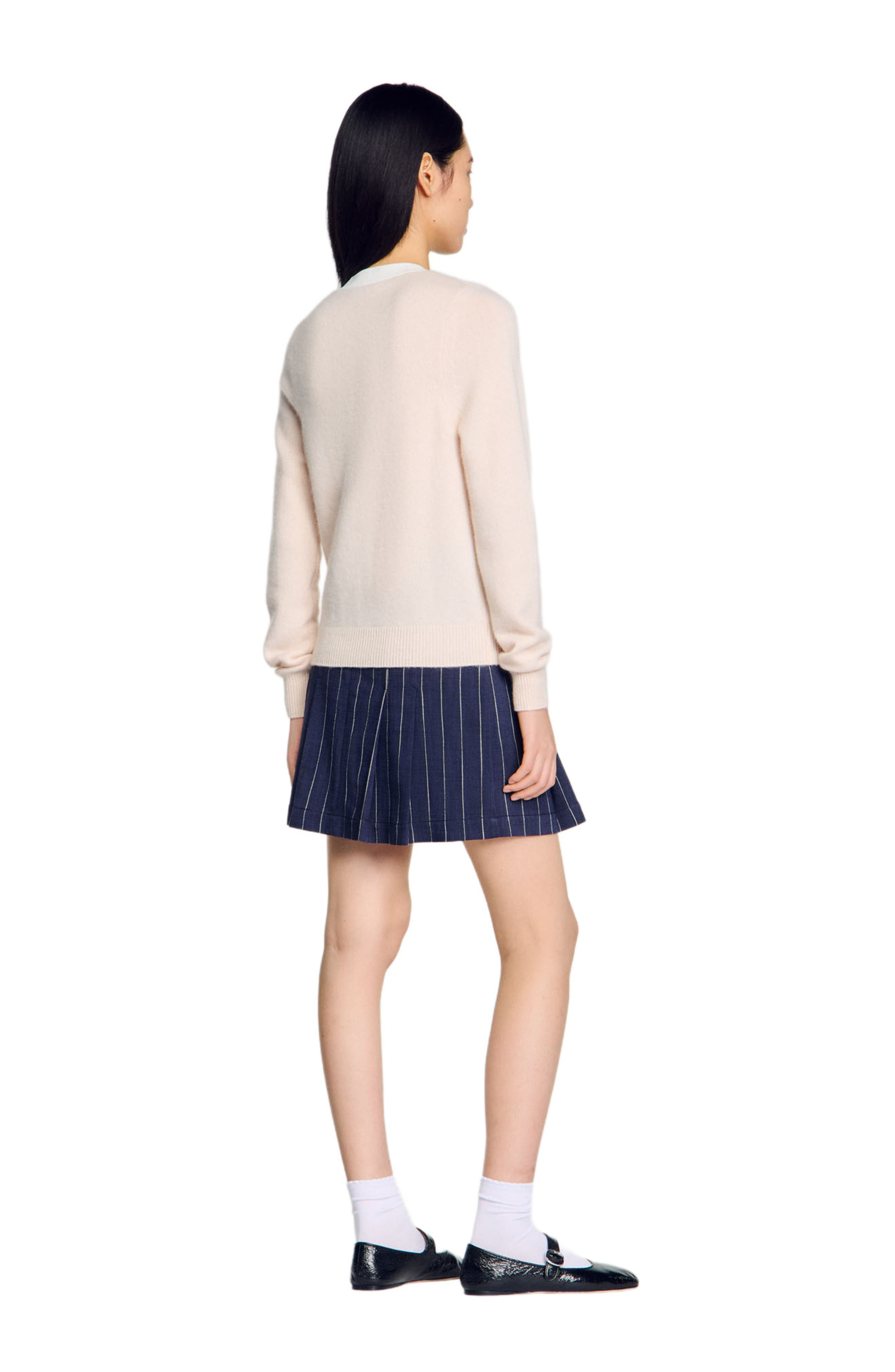 SANDRO Wool and cashmere sweater in Nude at Nordstrom - 2