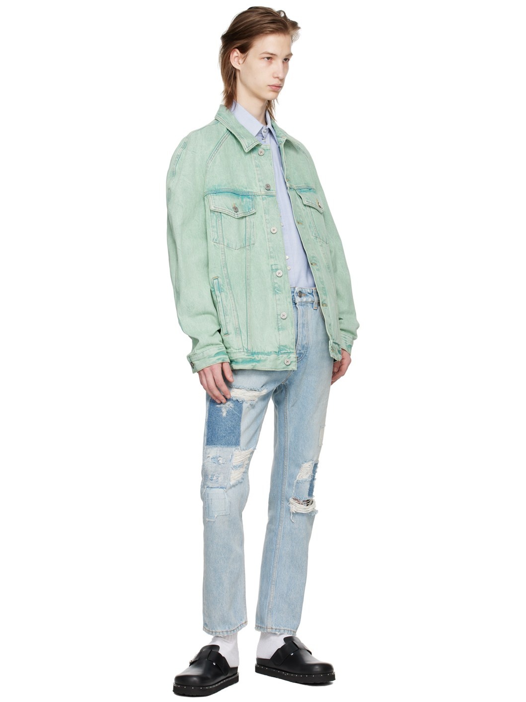 Blue Destroyed Jeans - 4