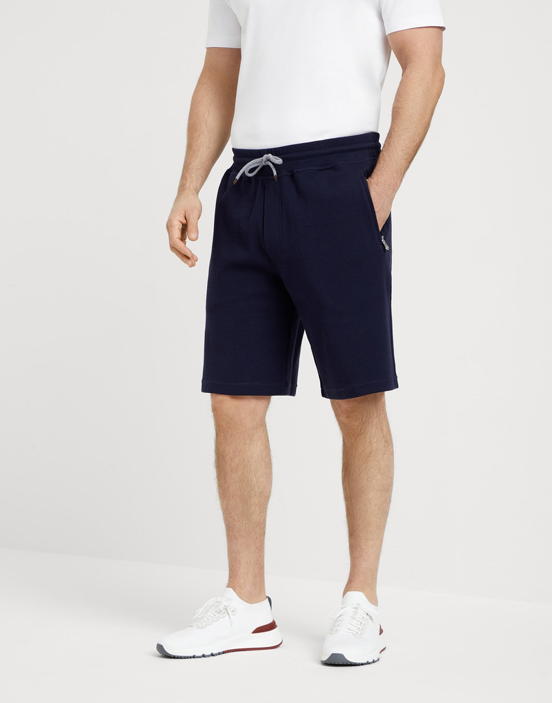Techno cotton French terry Bermuda shorts 1