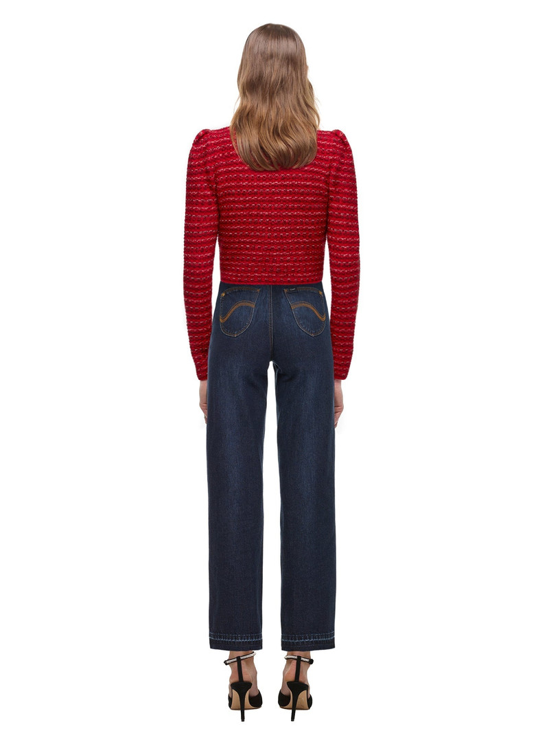 self-portrait Red Melange Cropped Cardigan outlook