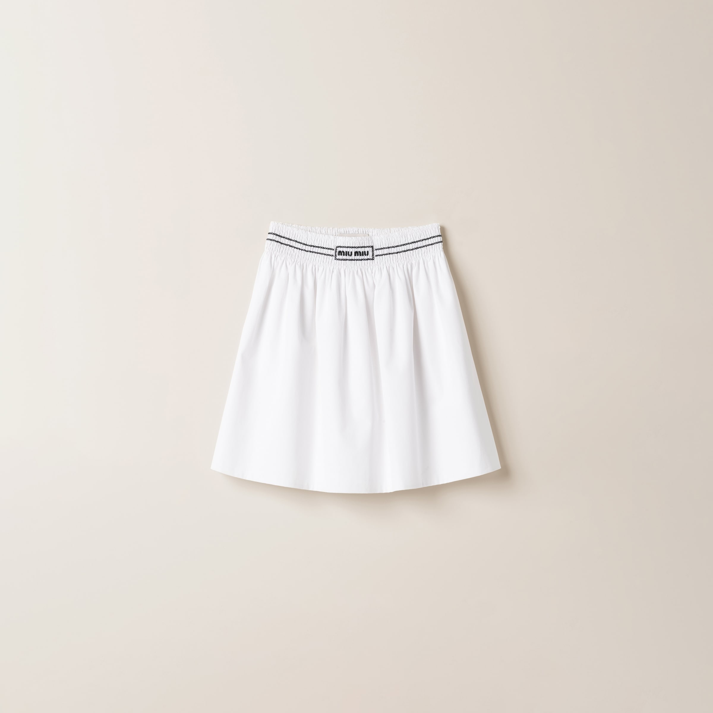 Poplin miniskirt - 1